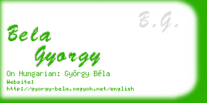 bela gyorgy business card