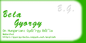 bela gyorgy business card